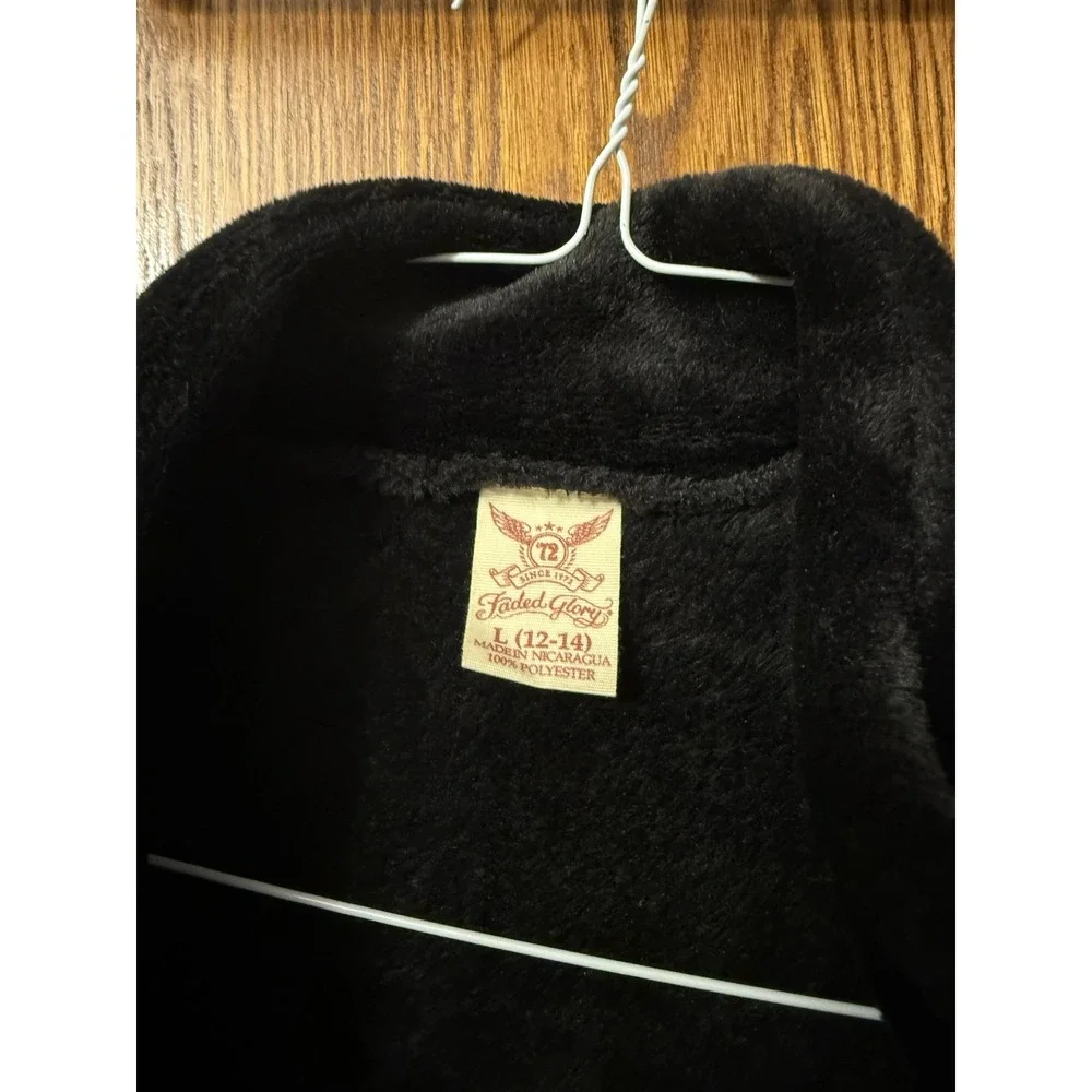 Fleece Black Ladies Jacket Size L‎ WithFront Zipper